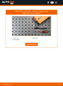 Slik bytter du Luftfilter D 65 1.9 Renault Kangoo kc01