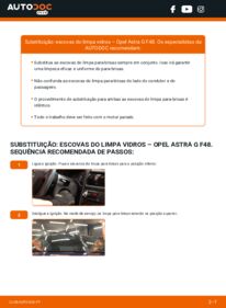 Como realizar a substituição de Escovas do Limpa Vidros 1.6 16V (F08, F48) Opel Astra G CC
