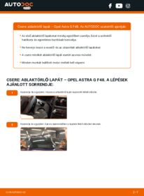 Hogyan végezze a cserét: 1.6 16V (F08, F48) Opel Astra G Törlőlapát