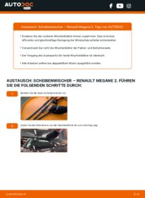 Wie der Austausch bewerkstelligt wird: Scheibenwischer 1.6 RENAULT MEGANE II Saloon (LM0/1_)