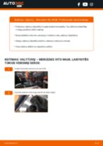 Kaip pakeisti gale ir priekyje Stiklo valytuvai MERCEDES-BENZ VITO Bus (638) - instrukcijos internetinės