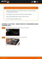 Kaip pakeisti Stiklo valytuvai mano Fabia I Hatchback (6Y2) 1.4 16V? Išsamios instrukcijos