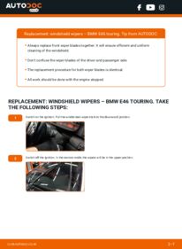 How to carry out replacement: Wiper Blades 320d 2.0 BMW 3 Touring (E46)
