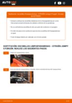 La guía profesional para realizar la sustitución de Escobillas de Limpiaparabrisas en tu Citroen Jumpy Furgón 1.6 HDi 90 16V