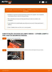 Como realizar a substituição de Escovas do Limpa Vidros 1.6 HDi 90 16V Citroen Jumpy Van
