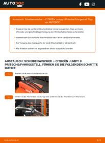 Wie der Austausch bewerkstelligt wird: Scheibenwischer 2.0 HDi 125 CITROËN JUMPY Platform/Chassis