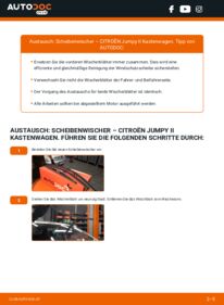 Wie der Austausch bewerkstelligt wird: Scheibenwischer 1.6 HDi 90 16V Citroen Jumpy Kastenwagen