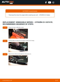 How to carry out replacement: Wiper Blades 2.0 HDi (DERHZB, DERHZE) Citroën C5 1 Estate