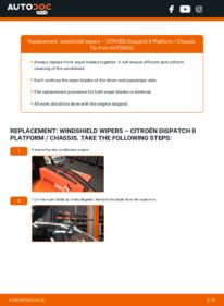 How to carry out replacement: Wiper Blades 2.0 HDi 125 CITROËN JUMPY Platform/Chassis