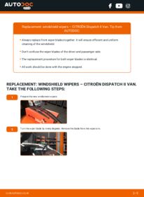 How to carry out replacement: Wiper Blades 1.6 HDi 90 16V Citroen Jumpy Van