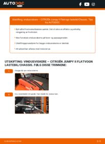 Slik bytter du Vindusviskere 2.0 HDi 125 CITROËN JUMPY Platform/Chassis