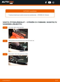 Kuinka vaihtaa Pyyhkijänsulat 2.0 HDi (DERHZB, DERHZE) Citroën C5 1 Farmari -autoon