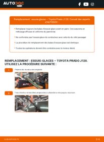 Comment effectuer un remplacement de Essuie-glace 3.0 D-4D (KDJ120, KDJ125) Toyota Prado J120