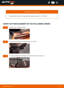 How to carry out replacement: Wiper Blades 1.4 16V Golf 4
