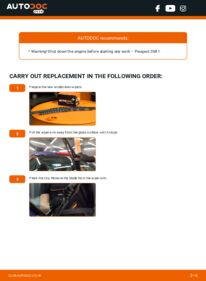 How to carry out replacement: Wiper Blades 1.4 HDi Peugeot 208 Mk1