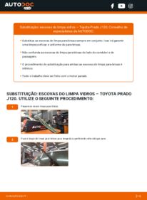 Como realizar a substituição de Escovas do Limpa Vidros 3.0 D-4D (KDJ120, KDJ125) Toyota Prado J120