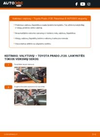 Kaip atlikti keitimą: Toyota Land Cruiser Prado 120 3.0 D-4D (KDJ120, KDJ125) Valytuvo gumelė