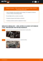 zadaj in spredaj Metlica brisalnika stekel OPEL Astra G Classic Hatchback (T98) | PDF vodič za zamenjavo