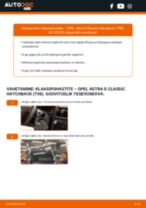Käsiraamat PDF Astra G Classic Hatchback (T98) 1.6 16V (F08, F48) hoolduse kohta