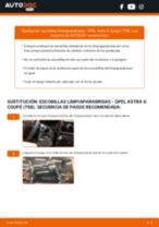 La guía profesional para realizar la sustitución de Escobillas de Limpiaparabrisas en tu Opel Astra G Coupé 2.2 16V (F07)