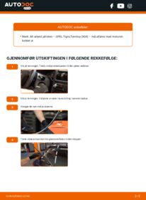 Slik bytter du Vindusviskere 1.4 (R97) Opel Tigra Twintop