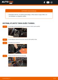 Kaip atlikti keitimą: Opel Astra G Coupe 2.2 16V (F07) Valytuvo gumelė