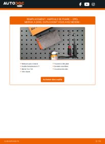 Comment effectuer un remplacement de Ampoule Pour Projecteur Principal 1.7 CDTI (E75) Opel Meriva A