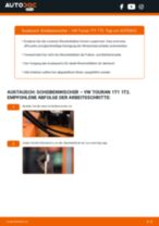 VW TOURAN (1T1, 1T2) Scheibenwischerblätter: Tutorial zum eigenständigen Ersetzen online