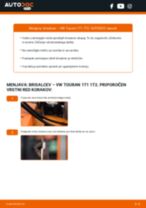 zadaj in spredaj Metlica brisalnika stekel VW TOURAN (1T1, 1T2) | PDF vodič za zamenjavo