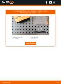 Kuidas välja vahetamist läbi viia: Renault Espace JK 2.0 dCi (JK01, JK02, JK1J, JK1K, JK1H) Õhufilter