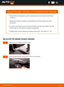 Cum să efectuați înlocuirea: Filtru habitaclu VW Touran 1T1 1.9 TDI