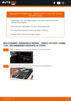 SKODA OCTAVIA Combi (1U5) change Wiper Blades front: guide pdf