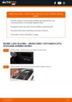 Fabia II Hatchback (542) 1.9 TDI Stikla tīrītāja slotiņa: kā nomainīt? Pakāpeniskas rokasgrāmatas