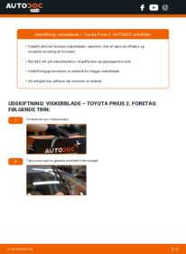 Hvordan man udfører udskiftning af: Viskerblade på 1.5 Hybrid (NHW20_) Toyota Prius 2