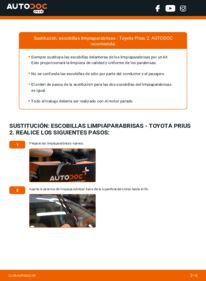 Cómo sustitución de Escobillas de Limpiaparabrisas 1.5 Hybrid (NHW20_) Toyota Prius 2