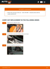 How to carry out replacement: Wiper Blades 2.0 D Volvo V50 545