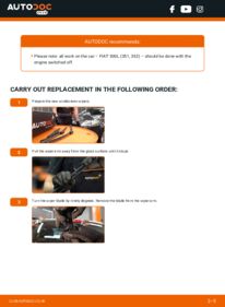 How to carry out replacement: Wiper Blades 1.3 D Multijet (199LXY1A, 199LXY11) Fiat 500 L