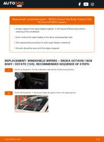 How to carry out replacement: Wiper Blades 1.9 TDI SKODA Octavia I Kasten / Kombi (1U5)