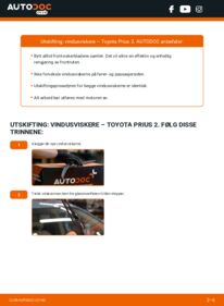 Slik bytter du Vindusviskere 1.5 Hybrid (NHW20_) Toyota Prius 2