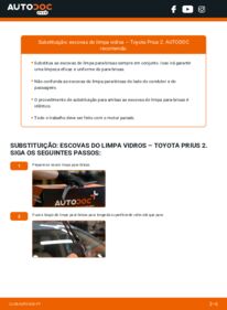Como realizar a substituição de Escovas do Limpa Vidros 1.5 Hybrid (NHW20_) Toyota Prius 2