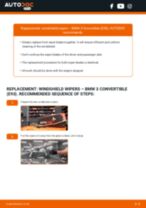 BMW 3 Convertible (E93) change Wiper Blades front: guide pdf