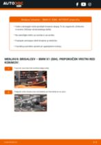 PDF priročnik za zamenjavo: Metlice brisalcev BMW X1 (E84) zadaj in spredaj