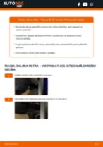 Kā nomainīt Salona filtrs VW PASSAT Variant (3C5) - instrukcijas tiešsaistes