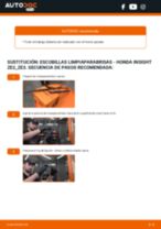 Cambiar Escobillas de Limpiaparabrisas HONDA INSIGHT: manual de taller