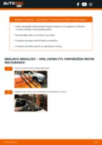 zadaj in spredaj Metlica brisalnika stekel OPEL Zafira A (T98) | PDF vodič za zamenjavo