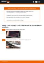 AUDI Coupe B3 (89, 8B) 1992 instrukcijas par remontu un apkopi