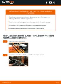Comment effectuer un remplacement de Essuie-glace 2.0 DTI 16V (F75) Opel Zafira A