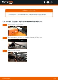 Como realizar a substituição de Escovas do Limpa Vidros 2.0 DTI 16V (F75) Opel Zafira A