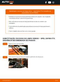 Como realizar a substituição de Escovas do Limpa Vidros 2.0 DTI 16V (F75) Opel Zafira A