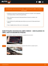 Como realizar a substituição de Escovas do Limpa Vidros 2.5 TDI quattro Audi Allroad 4BH
